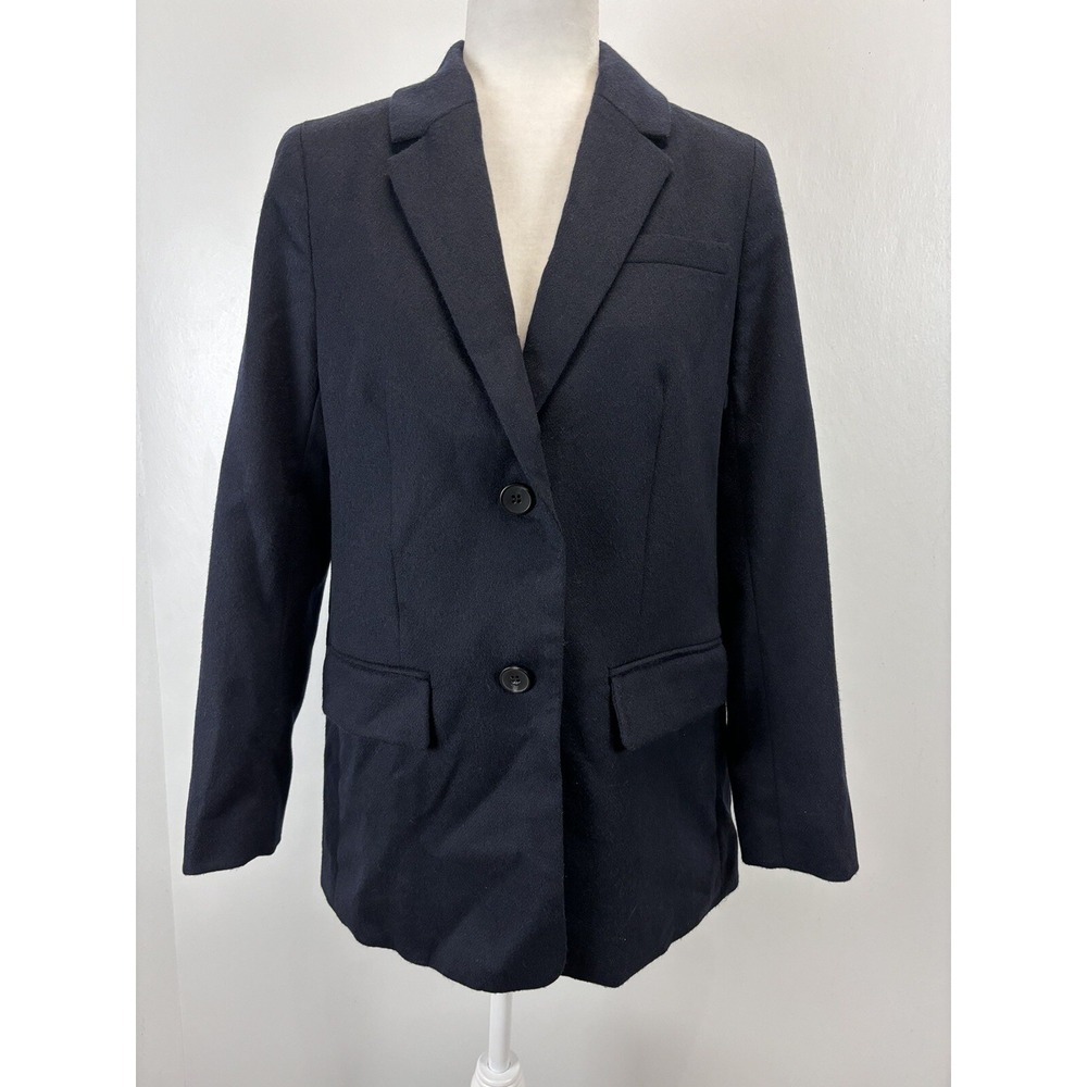 NEW! Talbots Blazer Jacket 4 Navy Career Academia Wool Blend Italian Fabric